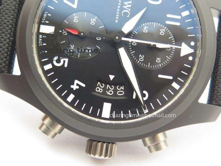 MIROTIME 0321 EasyCare Pilot Chrono IW388001 Real Ceramic ZF 1:1 Best Edition On Black Nylon Strap A 7279